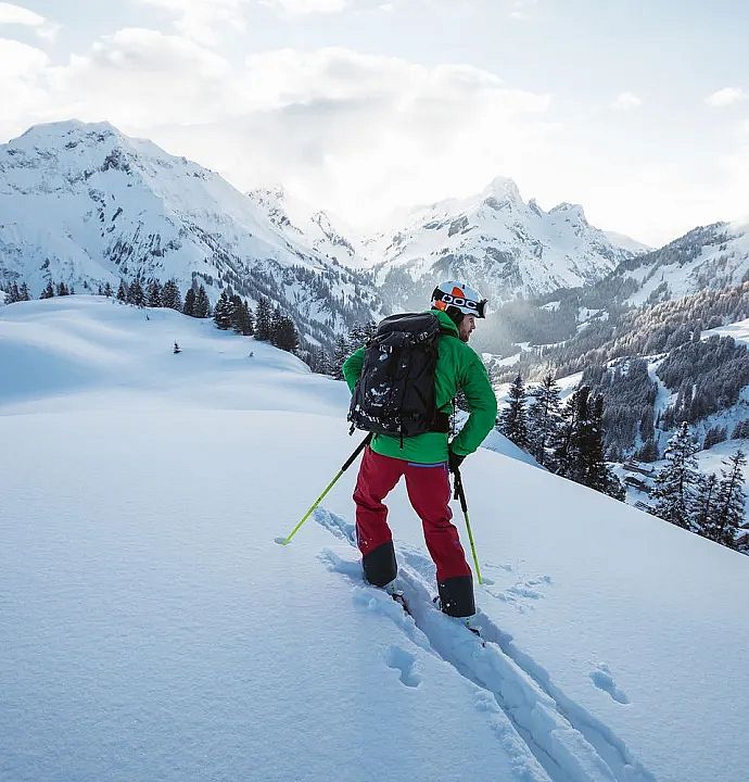 Untouched slopes while skiing in Warth am Arlberg