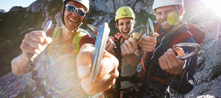 Große Motivation und Vorfreude auf den Kletterpfad