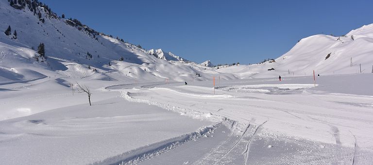 Idyllisch Panoramalandschaft in Warth am Arlberg